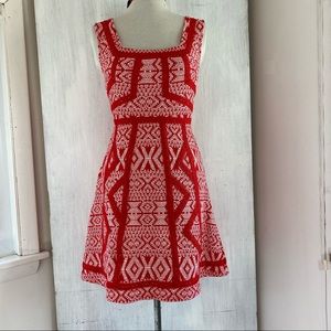 MAEVE  NEW red white cotton stretch dress